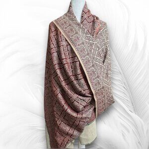 Handcrafted Double-Sided Soft Women's Shawl With Beautiful Ethnic Pattern Stole